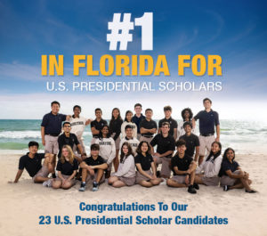 American Heritage Schools is the No. 1 School in Florida for the Highest Number of Presidential Scholar Candidates